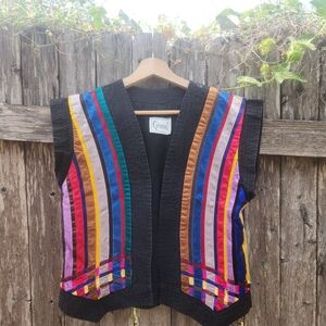 Vintage Girasol Rainbow Folk Vest